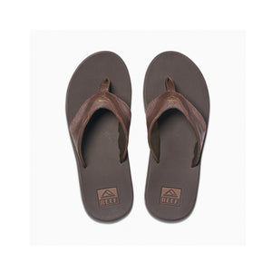 Reef Leather Fanning Men's Sandals - Dark Brown