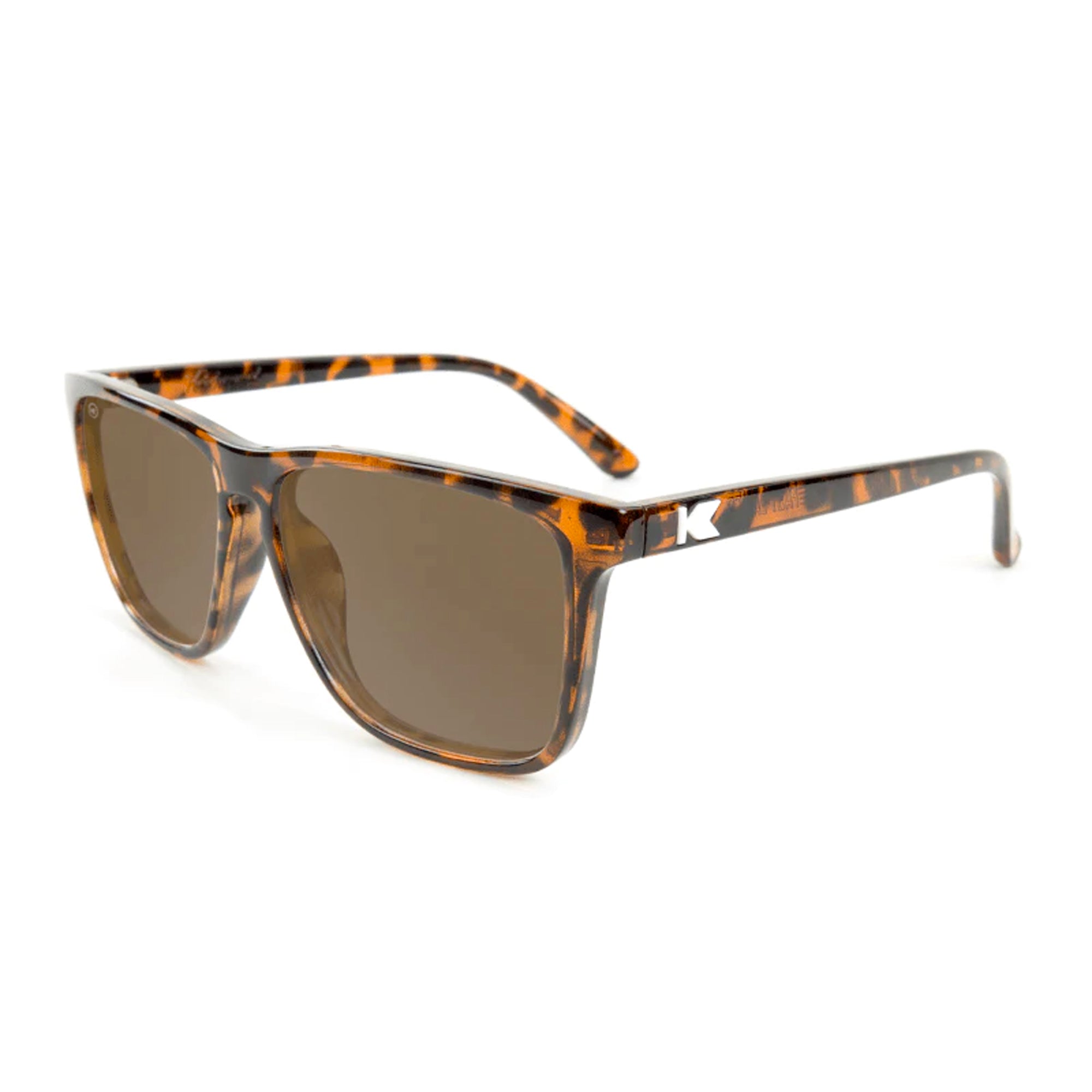 Knockaround Fast Lanes Men's Sunglasses - Glossy Tortoise Shell/Amber Polarized