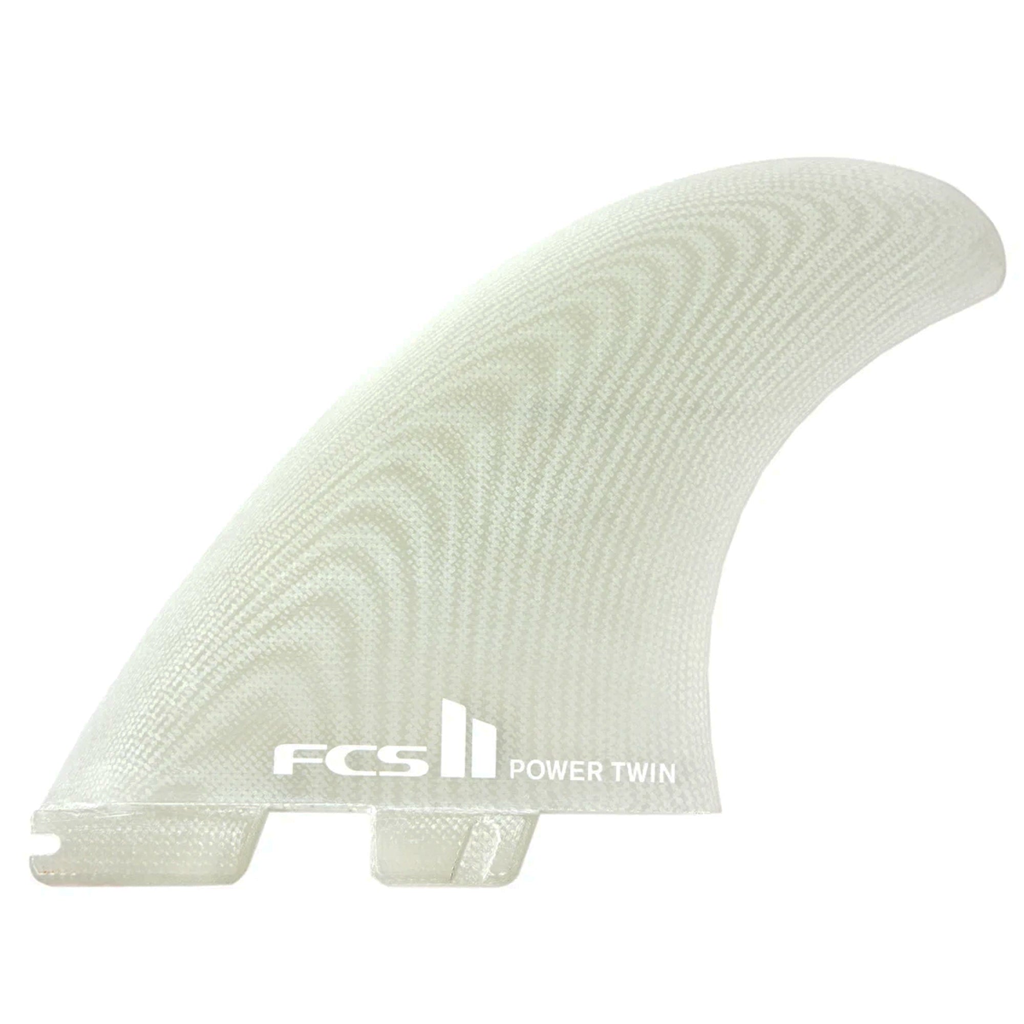 FCS II Power Stabilizer 2+1 Twin Surfboard Fins - Clear